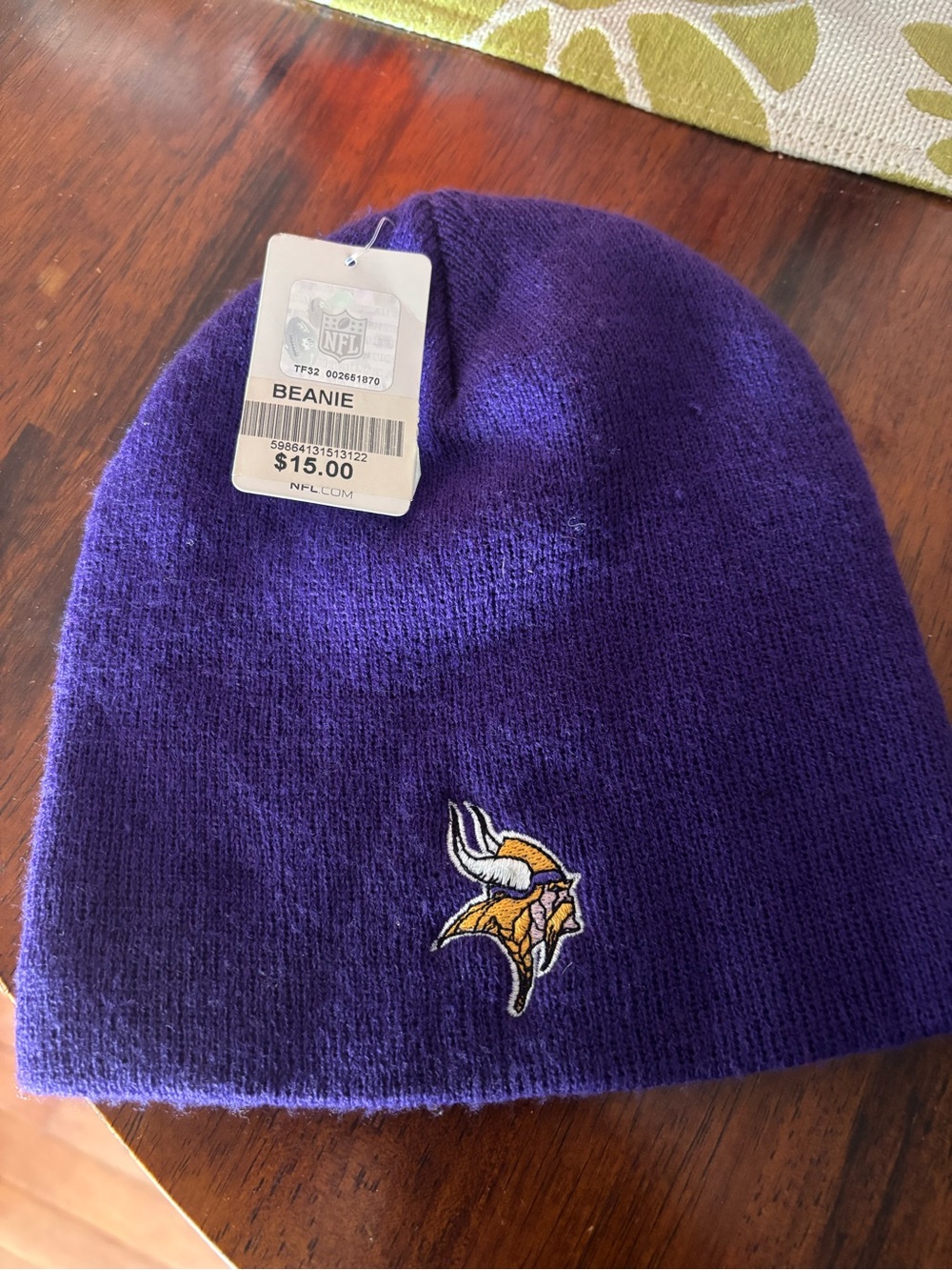 NFL Minnesota Vikings Purple Knit Beanie with Embroidered Logo NWT